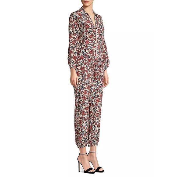 ROBERT RODRIGUEZ Women's Taylor Floral Cropped Floral Shirt Jumpsuit Size 4 - Picture 5 of 16